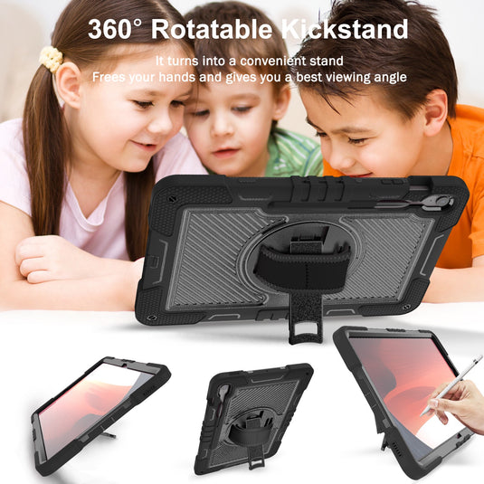 [Built-in Stand] Samsung Galaxy Tab S10 FE Plus (2025) 13.1" - 360 Degree Rotating Shockproof Protection Case With Hand & Shoulder Strap