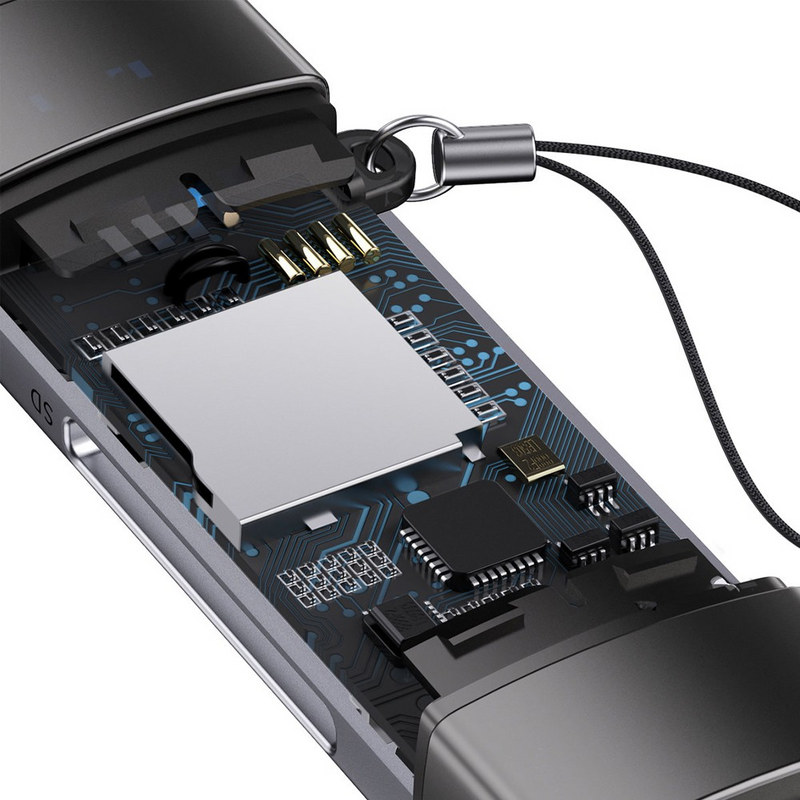 Load image into Gallery viewer, Baseus Lite Series USB-A &amp; Type-C to SD/TF Card Reader (WKQX060113) - Dark Gray - i-Station Mobile Phone &amp; Electronic Device Repair and Accessories
