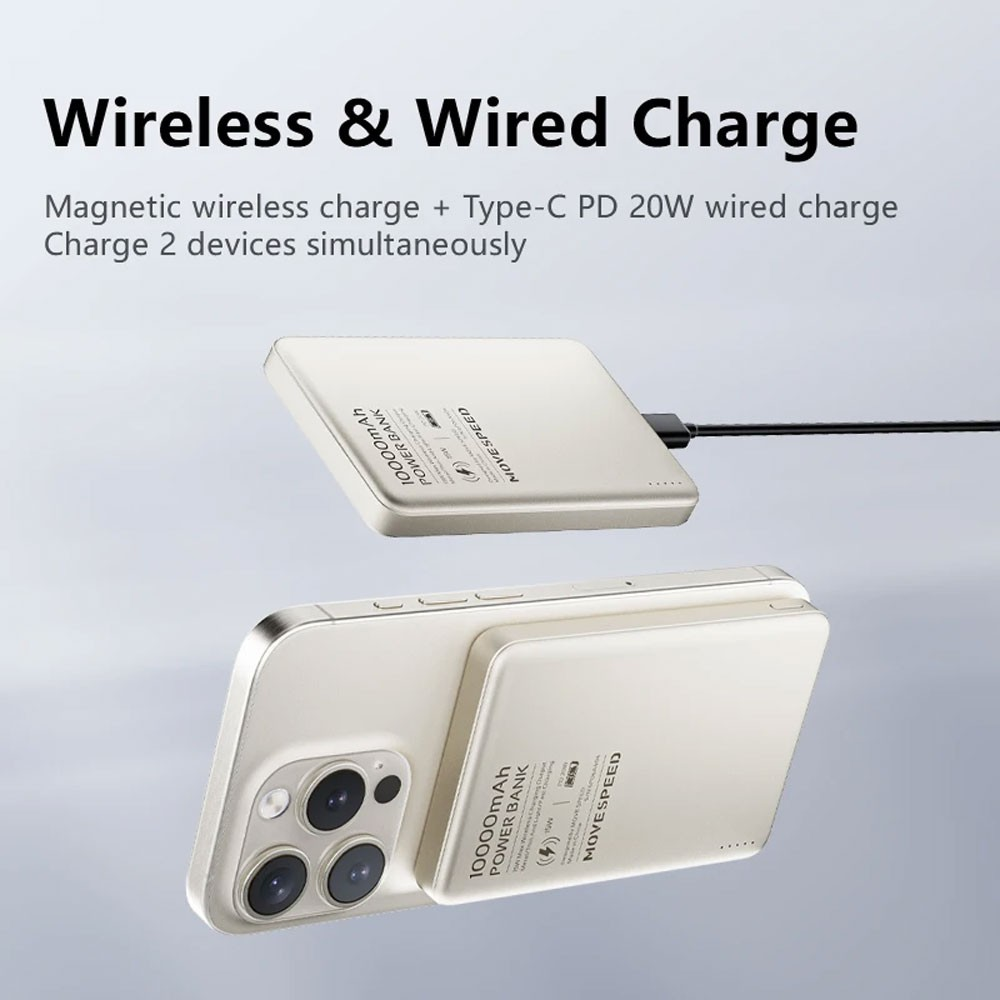 MOVE SPEED S10 Ultra-thin Titanium Magnetic Power Bank 10000mAh PD20W (YSPBS10) - i-Station Mobile Phone & Electronic Device Repair and Accessories