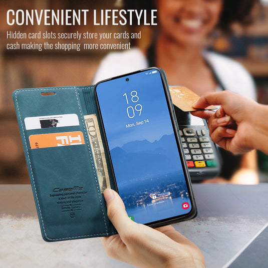 [With Card Slot] Samsung Galaxy A16 5G (SM-A166) - Business Premium Leather Shockproof Wallet Series Case