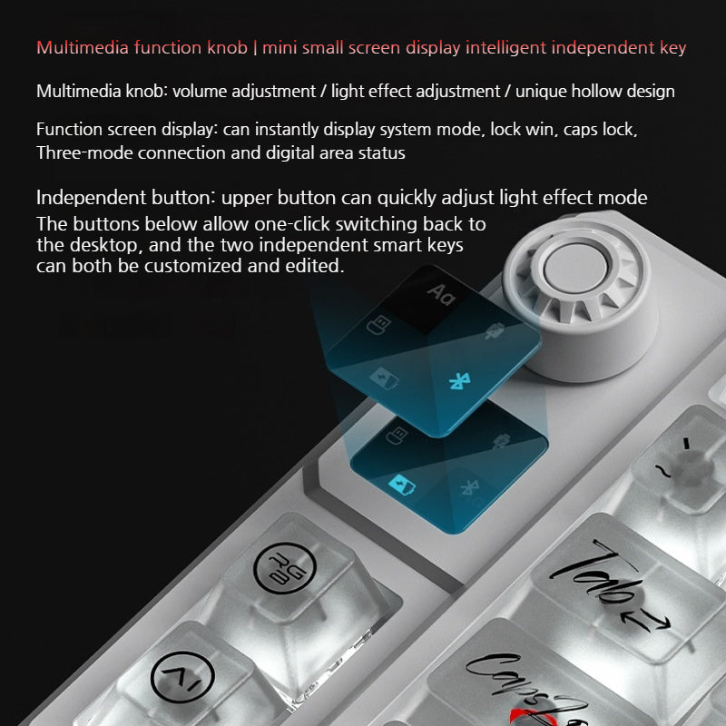 Load image into Gallery viewer, LANGTU T75 Tri-Mode Wireless Frosted Mechanical Gaming Keyboard &amp; Bluetooth/2.4GHz/USB-C
