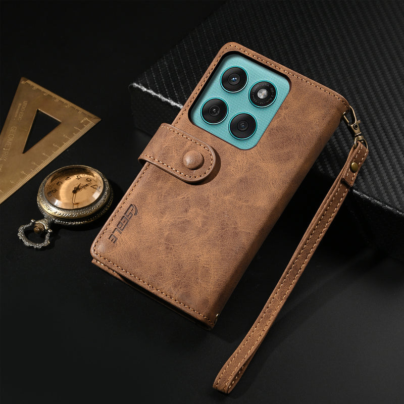 Load image into Gallery viewer, [Built-in Strap][With Card Slot] Motorola Moto Edge 60 Fusion - Premium Leather Shockproof Wallet Case
