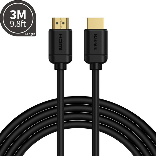 Baseus HDMI 2.0 cable 4K 60 Hz 3D HDR 18 Gbps CAKGQ-A01 3M - Black - i-Station Mobile Phone & Electronic Device Repair and Accessories