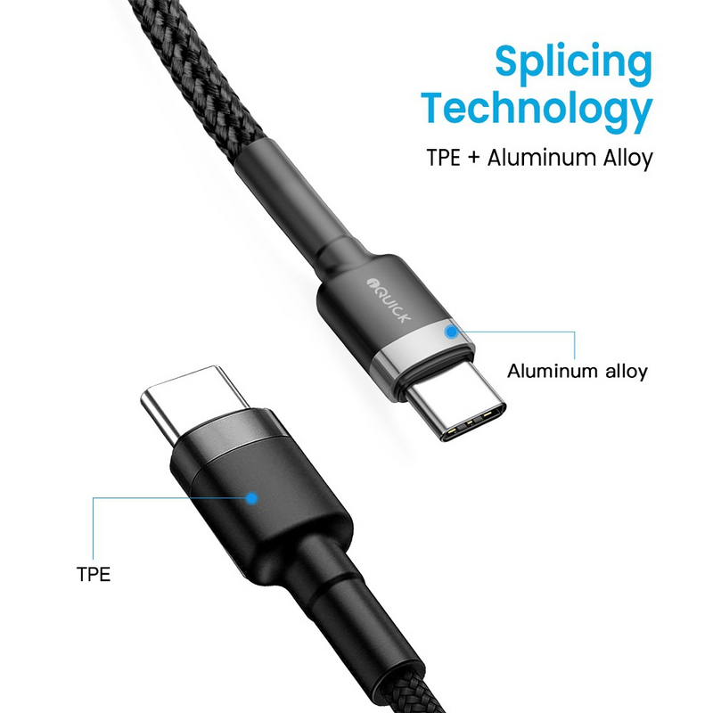 Load image into Gallery viewer, iQuick Braided USB-C to USB-C Fast Charging Cable 1M Compatible for iPhone 15 16 Series
