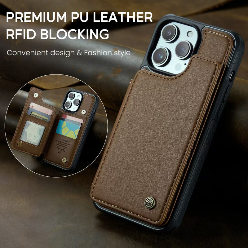 Load image into Gallery viewer, [With Card Slot] Apple iPhone 15/Plus/Pro/Pro Max RFID Flip Premium Leather Wallet Series Case
