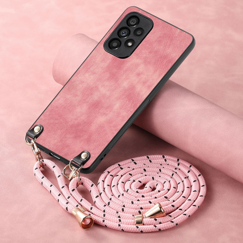 Load image into Gallery viewer, [With Long Lanyard] Samsung Galaxy A56 - Vegan Leather Shockproof Phone Case
