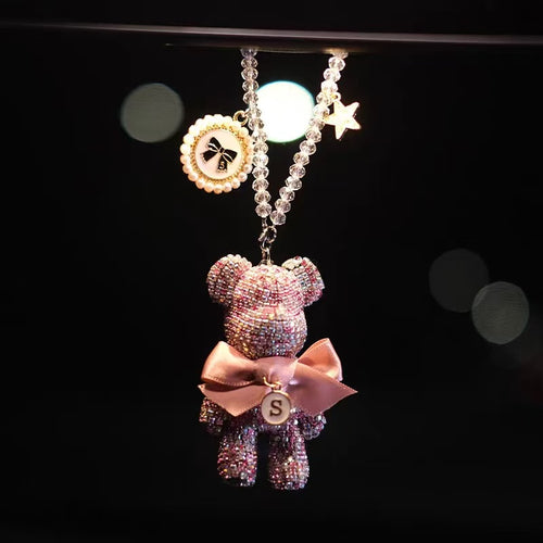 High-Quality Trendy Bear Car Hanging Ornament Creative Car Rearview Mirror Pendant