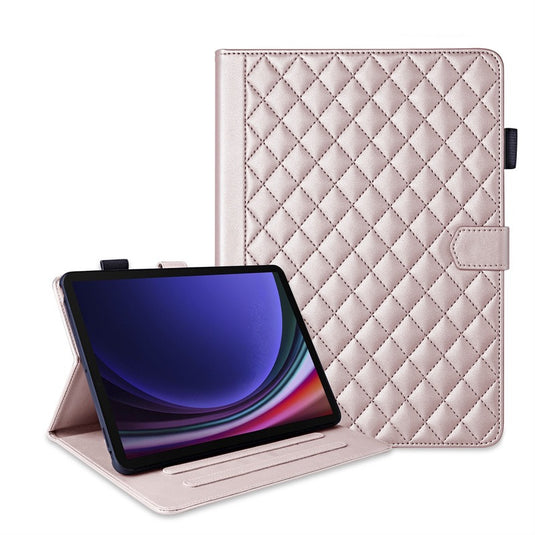 [With Card Slot] Samsung Galaxy Tab S9 Plus/S9 FE Plus 12.4" - Soft Leather Flip Cover With Clasp Case