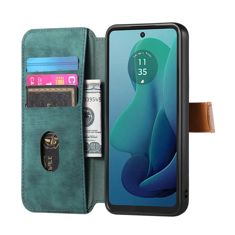 Load image into Gallery viewer, [With Card Slot][With Wrist Wrap] Motorola Moto G Play 4G/5G (2024) Leather Shockproof Wallet Series Case
