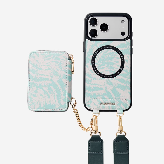 [With Card Slot] Apple iPhone 15/Plus/Pro/Pro Max - Custype Floral Protective Wallet Case with Chain - i-Station Mobile Phone & Electronic Device Repair and Accessories