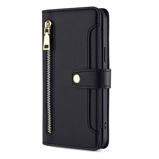 [With Card Slot] Google Pixel 10/Pro/XL - Multi-Function Flip Leather Zipper Wallet Case With Wrist & Shoulder Strap - i-Station Mobile Phone & Electronic Device Repair and Accessories
