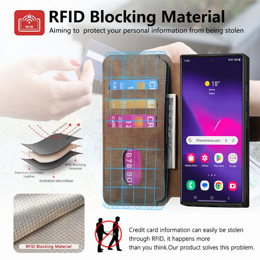 [Magsafe Compatible][Detachable] Samsung Galaxy A17 (SM-A176) Leather Flip Shockproof Wallet Series Case With Card Slot - i-Station Mobile Phone & Electronic Device Repair and Accessories