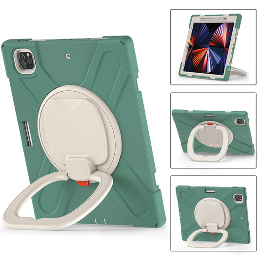 [With Shoulder Strap] Apple iPad Pro 12.9" 3rd/4th/5th/6th Gen 360 Degree Rotation Heavy Duty EVA Kid Friendly Ring Holder Stand Case