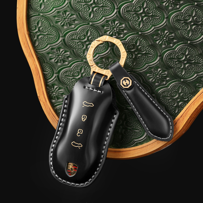 Load image into Gallery viewer, Porsche Genuine Leather Protection Car Key Fob Case Cover For Macan Turbo, Macan EV (2024/2025)
