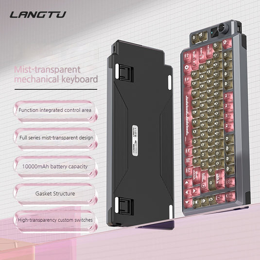 LANGTU T75 Tri-Mode Wireless Frosted Mechanical Gaming Keyboard & Bluetooth/2.4GHz/USB-C