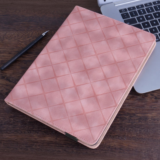 [With Card Slot] Samsung Galaxy Tab S10 FE Plus (2025) 13.1" - Diamond Pattern Leather Shockproof Case