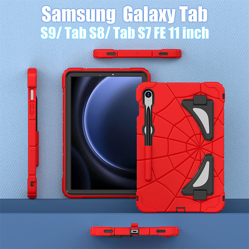 Load image into Gallery viewer, [Built-in Stand][With Card Slot] Samsung Galaxy Tab A9 8.7“ (2023) Spiderman Cartoon Kids Full-cover Silicone Shockproof Case
