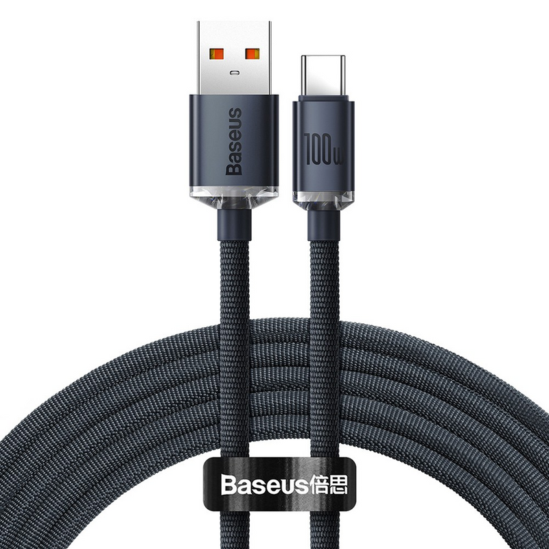 Load image into Gallery viewer, CW-FXP Baseus Crystal Shine Series Fast Charging Data Cable USB to Type-C 100W 2m - Black
