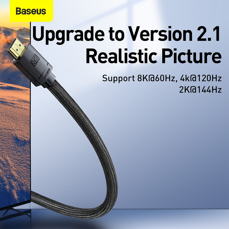 Load image into Gallery viewer, Baseus High Definition Series HDMI 8K to HDMI 8K Adapter Cable 2M - Black - i-Station Mobile Phone &amp; Electronic Device Repair and Accessories
