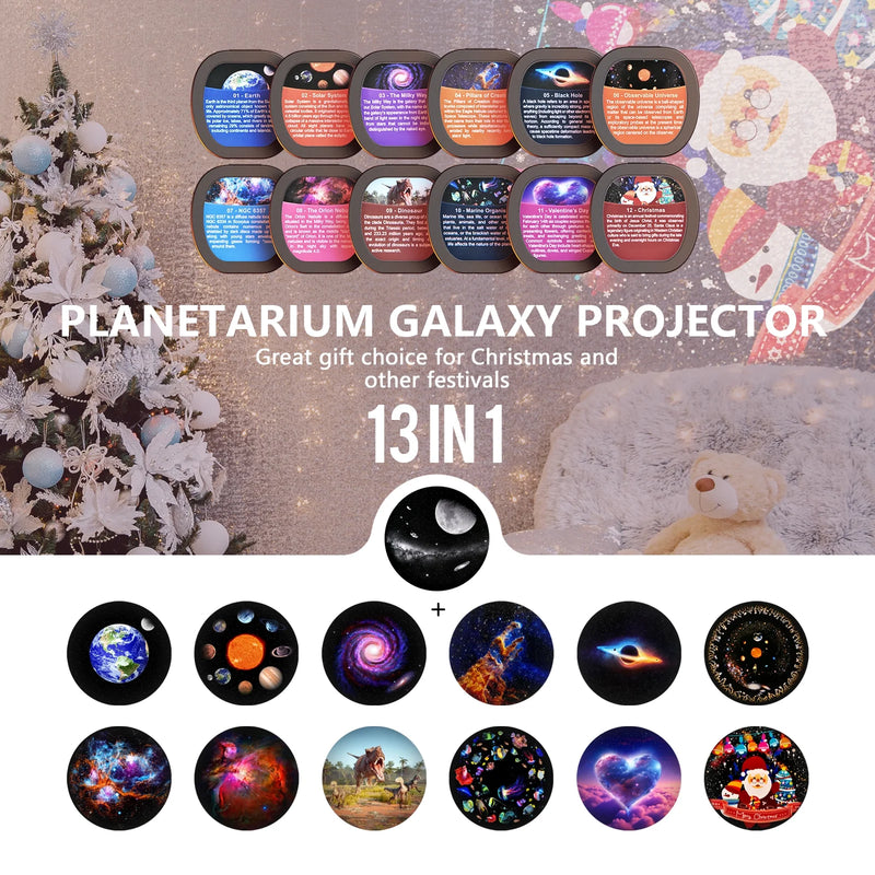 Load image into Gallery viewer, Star Projector, 360 Rotatable Galaxy Projector Wtih Timer,4K 13 HD Film Discsfor Bedroom, Night Light Projector for Kids &amp; Adults Bedroom Christmas Decor - i-Station Mobile Phone &amp; Electronic Device Repair and Accessories
