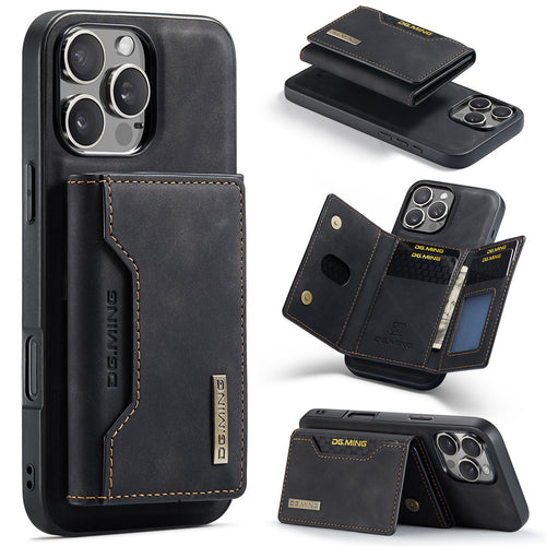 [With Card Slot] Apple iPhone 16/Pro/Pro Max/Plus Leather 2-in-1 Magnetic Wallet Series Case