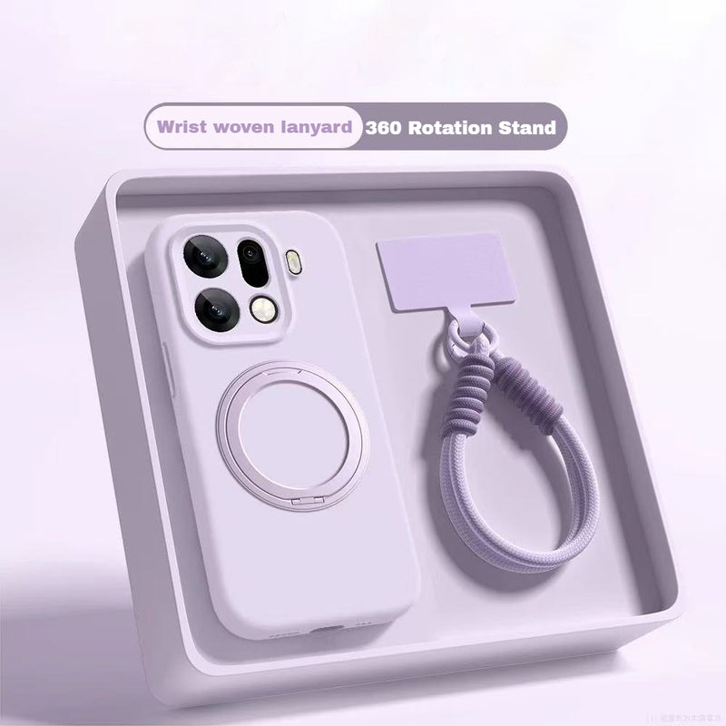 Load image into Gallery viewer, [Magsafe Compatible] OPPO Find X9/Pro - Premium 360° Magnetic Rotatable Stand Liquid Silicone Case with Braided Lanyard
