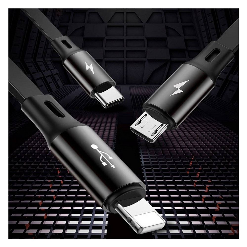 Load image into Gallery viewer, Baseus Golden Loop Retractable 3 in 1 USB Cable 3.5A (35cm-120cm)
