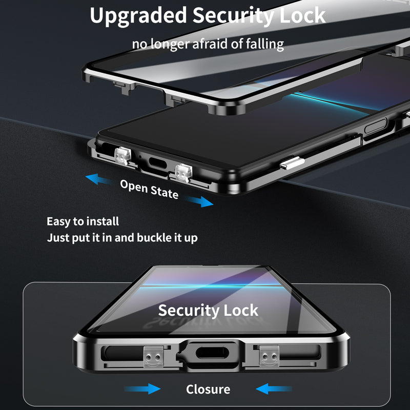 Load image into Gallery viewer, Sony Xperia 1 VII - Metal Frame Dual-Sided Clear Glass Phone Case

