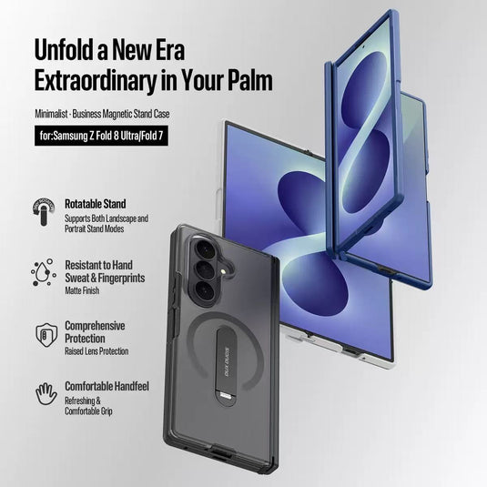 [Built-in Kickstand] Samsung Galaxy Z Fold8 Ultra Business Matte Back Panel Magnetic Case