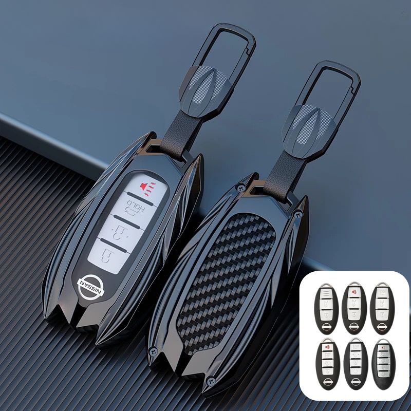 Load image into Gallery viewer, Nissan Mecha Style Zinc Alloy Car Key Fob Case Cover For Pathfinder, X-Trai, Teana, Qashqai, Tiida, Sylphy, Murano, Lannia
