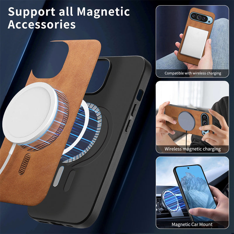 Load image into Gallery viewer, [Magsafe Compatible] Goople Pixel 7/7A/Pro  - Business Style Leather Texture Wireless Magnetic Essentials Series Case
