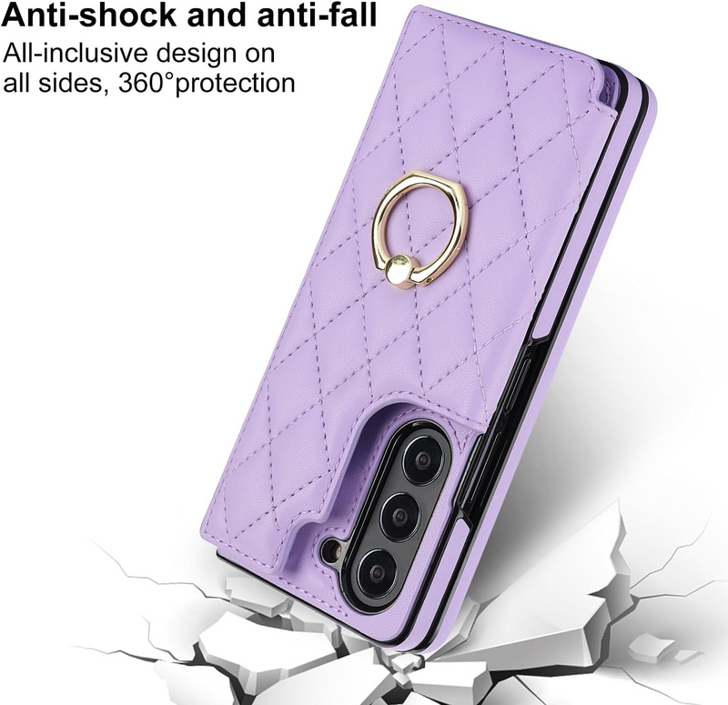 Load image into Gallery viewer, [With Card Slot] Samsung Galaxy Z Fold6 (SM-F956) - Diamond Pattern Folding Ring Wallet Series Case
