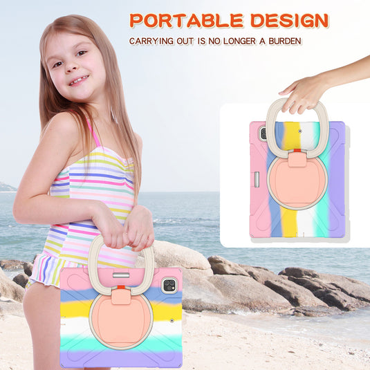 [With Shoulder Strap] Apple iPad 10.9/11'' 10/11th Gen (2022/2025) EVA Kid Friendly Heavy Duty Ring Holder Stand Case
