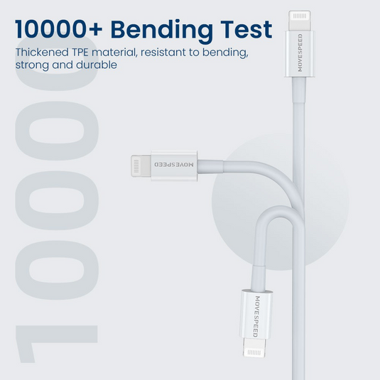 MOVE SPEED 3A USB-A to Lightning Charging Cable 1.2m (YSUCM02-AL12) - White