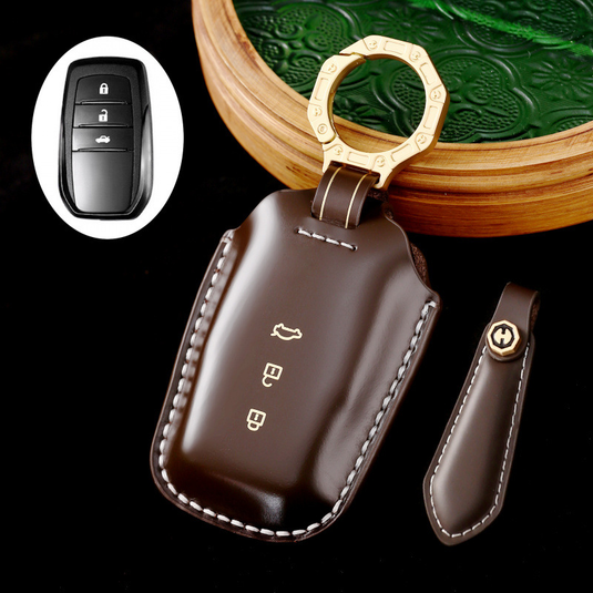 Toyota Genuine Leather Protection Car Key Fob Case Cover For Highlander, Avalon (2024)