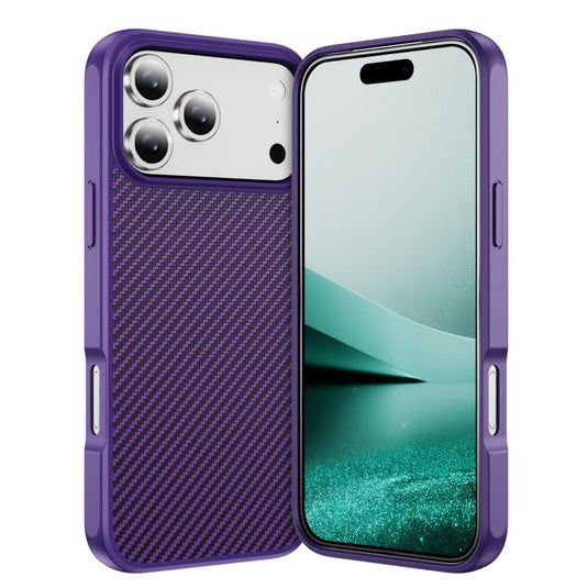 iPhone 17/Air/Pro/Pro Max Kevlar Carbon Fiber Texture Shockproof Heavy Duty Case with Hidden MagSafe Magnetic