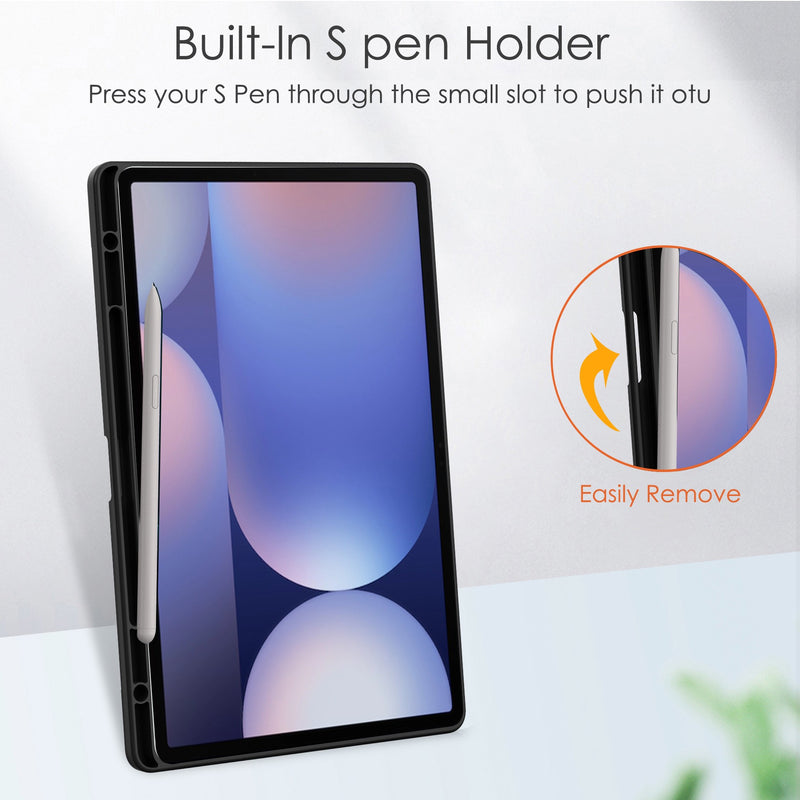 Load image into Gallery viewer, [With Pen Slot] Samsung Galaxy Tab S10 FE Plus (2025) 13.1&quot; - Acrylic Transparent Foldable Flip Cover Case

