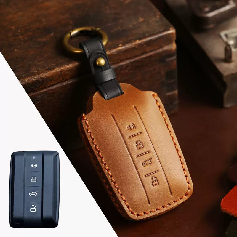 Load image into Gallery viewer, Great Wall Handcrafted Genuine Leather Car Key Fob Case Cover For Tank 300, 400, 500, 700
