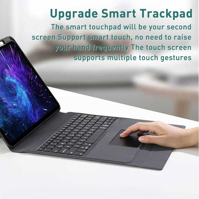 Load image into Gallery viewer, [Built-in Pen Slot] Apple iPad Pro 11-inch 1st/2nd/3rd/4th Gen (2018/2020/2021/2022) &amp; Apple iPad Pro 11-inch M4 (2024) Integrated Bluetooth Keyboard Touchpad Leather Case With Backlight
