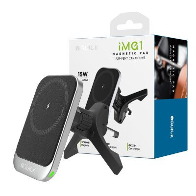 Load image into Gallery viewer, iQuick iMG1 Magnetic Pad Air-vent Car Mount 15W
