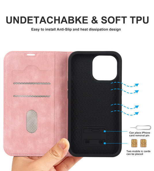 [With Card Slot][Magsafe Compatible] Apple iPhone 11 /Pro/Pro Max Flip Full-cover Protective Genuine Leather Series Case