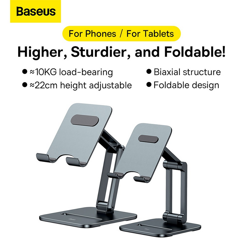 Load image into Gallery viewer, Baseus Desktop Biaxial Foldable Metal Stand For Tablets - Gray
