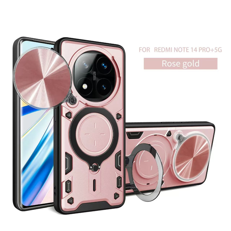 Load image into Gallery viewer, [With Slide Lens Cover][Built-in Stand] Xiaomi Redmi Note 14 Pro+ 5G TPU Shockproof Stand Series Case
