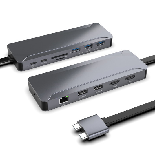 MacBook 13-In-1 Aluminum Hub Dual USB-C Docking Station