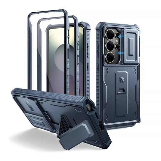 [With Slide Camera Cover][Built-in Stand] Samsung Galaxy S26/Plus/Ultra - Dexnor Military Grade Heavy-Duty Shockproof Rugged Case