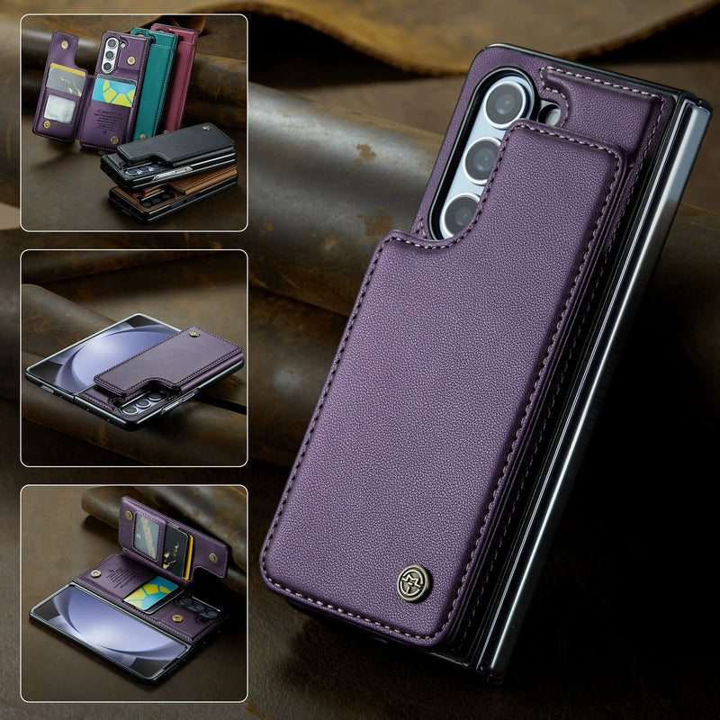 Load image into Gallery viewer, Samsung Galaxy Z Fold 6 (SM-F956) Premium Leather Flip Shockproof Wallet Series Case
