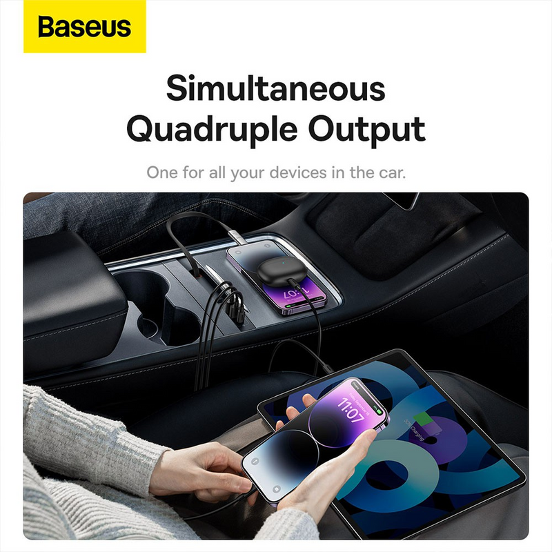 Load image into Gallery viewer, Baseus T-Space Series HUB for Tesla Cars (With a retractable 45W type-C cable) - Cluster Black
