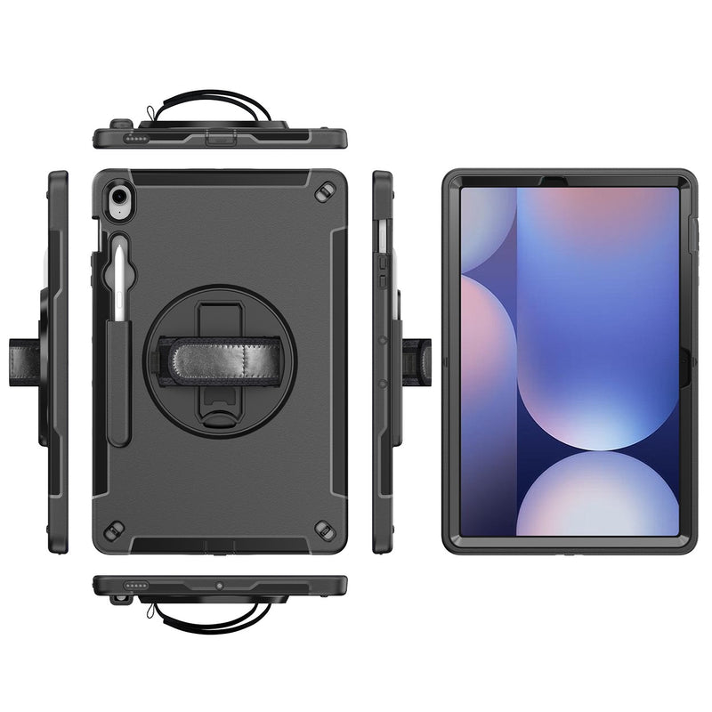 Load image into Gallery viewer, Samsung Galaxy Tab S10 FE Plus (2025) 13.1&quot; - 360° Rotatable Heavy Duty Protective Case With Strap
