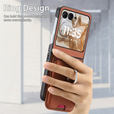 [With Magnetic Card Holder] Motorola Moto Razr 40/Ultra Anti-drop Protective Flip Stand Case - i-Station Mobile Phone & Electronic Device Repair and Accessories