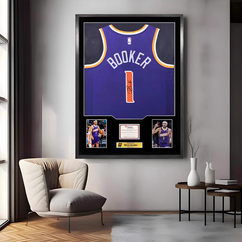 Load image into Gallery viewer, Devin Booker Phoenix Suns Framed Jersey Display – Facsimile Signature Edition - i-Station Mobile Phone &amp; Electronic Device Repair and Accessories

